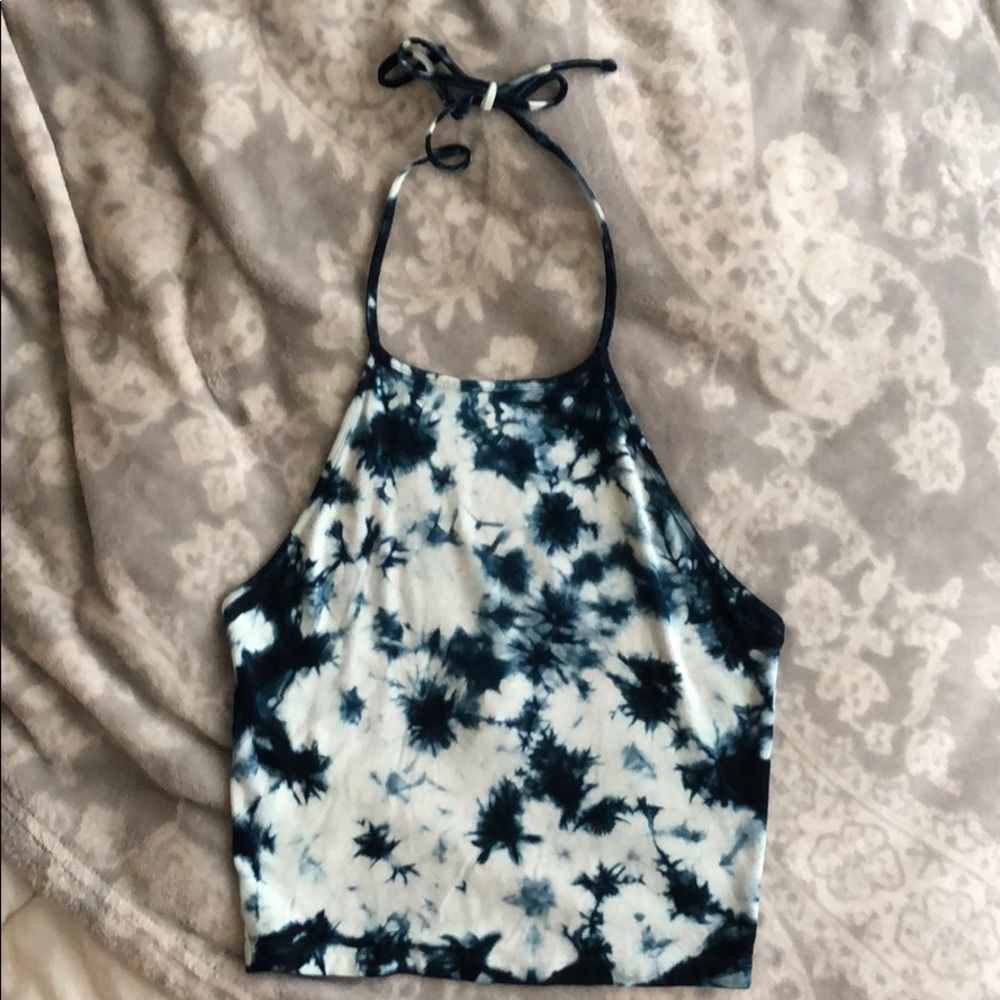 Forever 21 Blue tie dye crop top